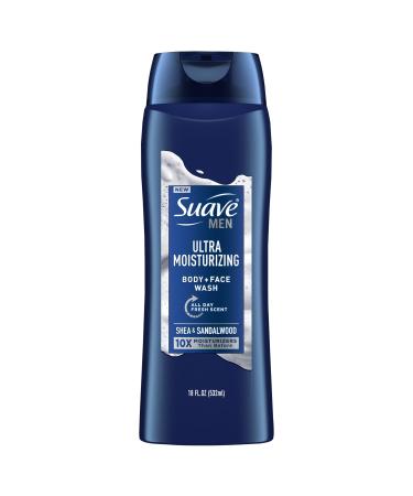 Suave Mens Moisture Body + Face Wash 18 Fl Oz