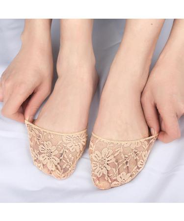 Breathable Forefoot Pads & High Heel Cushion Inserts for Women | Pain Relief & Comfort Reusable Toe Topper Socks - Beige 1 Pair - Buy Online on GoSupps.com