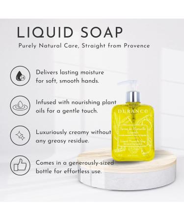 Durance Liquid Marseille Soap With Lemon & Ginger Essential Oils 300ml - Paraben Free Hand Wash - Vegan Friendly - Gently Cleanses & Nourishes - Buy Online on GoSupps.com