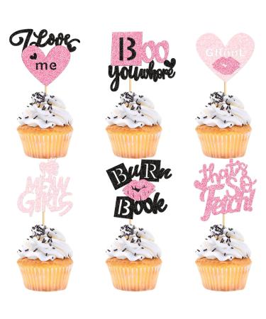 Keaziu 30 PCS Mean Girls Cupcake Toppers So Fetch Cupcake Thank You Next Picks Lipstick For Princess Theme Baby Shower Decorations Wedding Anniversary Kids Birthday Party Supplies Girls Pink 2 Pink 2 2024