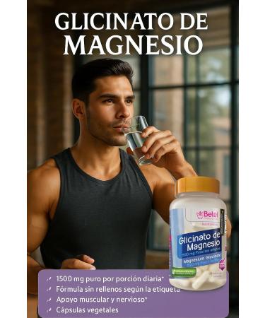 Premium Glicinato de Magnesio por Betel Natural - 1500 mg Puro sin Rellenos Apoyo Muscular y Nervioso Magnesium Glycinate 1500 mg Pure No Fillers Vegetable Capsules 90 Count - Buy Online on GoSupps.com
