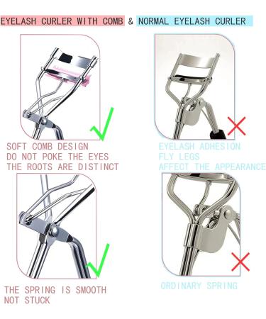 Professional Eyelash Curler with Comb & Brush - Durable Carbon Steel Anti-Slip Grip Unique Design for Exquisite Beauty | Shop Internationally - Buy Online on GoSupps.com