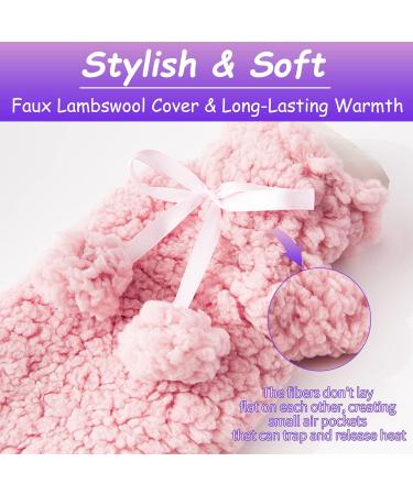 2L Long Hot Water Bottle with Cover - Wearable Extra Long Pouch for Body, Neck, Back & Shoulder - 72cm Full Length - Large Fluffy Hot Water Bag in Pink Red Knitting - for Girls, Men & Adults | UK - Buy Online on GoSupps.com
