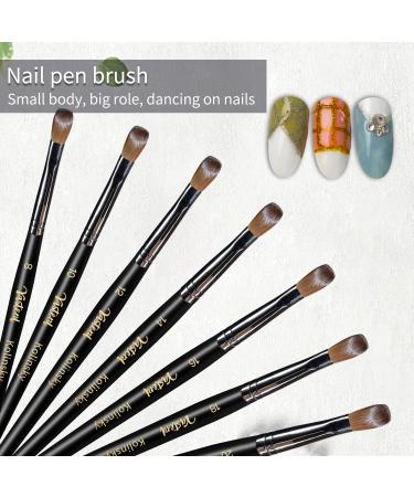 Yasterd 100% Kolinsky Acrylic Nail Brush - Size 18 Oval Crimped Shaped - Professional Manicure Tool with Black Wood Handle - Buy Online on GoSupps.com