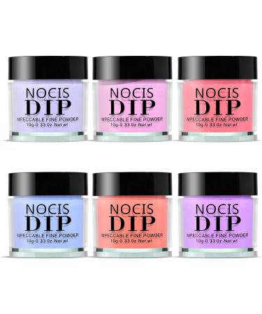 6 pi ces de poudre de trempage 6 couleurs poudre trempage d'ongles acrylique aucune lampe UV/LED requise kit bricolage longue dur e s chage rapide pour les d butants Kit d - Buy Online on GoSupps.com