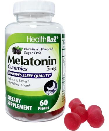 HealthA2Z Sugar-Free Melatonin Gummies| 60 Counts | 5mg | Natural Sleep Aid for Deep & Restful Sleep | BlackBerry Flavor | Sleep Aid Gummies - Buy Online on GoSupps.com