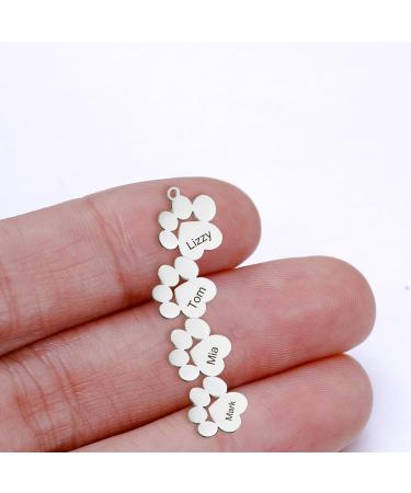 Zounghy Personalised Paw Print Necklace Custom Dog Paw Pendant Necklace with 1-4 Names Engraved Name Tiny Paw Necklace Pet Memorial Jewelry for Pet Lovers Mothers Day Gift for Pet Mom Silver - Buy Online on GoSupps.com
