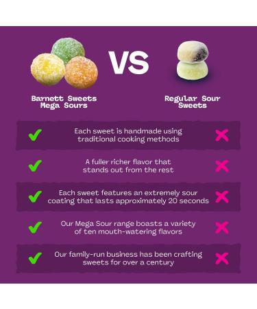 Barnetts Sweets Mega Sour Candy Fruits Fruit m lang (104g) - Buy Online on GoSupps.com