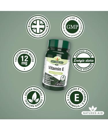 Natures Aid Vitamin E 200iu 60 Softgels (Natural Source Vitamin E Protects Cells from Oxidative Stress Made in the UK) 60 count (Pack of 1) - Buy Online on GoSupps.com