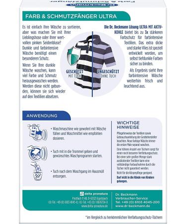 Dr. Beckmann Color & Dirt Catcher Ultra - Long-lasting Color Protection for Dark Laundry | 10 Towels Pack (Green) - Ultra-Strong with Activated Carbon for Brilliant Colors - Buy Online on GoSupps.com