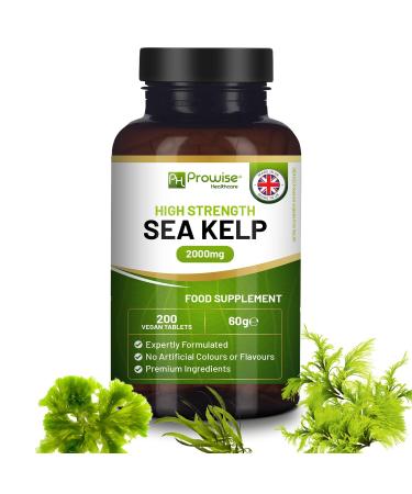 Sea Kelp 2000mg 200 Vegan Tablets | Natural Source of Iodine | Premium Ingredients | Proudly Made in The UK by Prowise - Buy Online on GoSupps.com