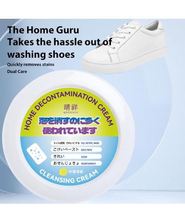 Stain Remover Cream | 260g Shoes Yellow Rubbish Remover | Yellow Remover Cleaner with Sponge Decontaminate Solid Paste for All Washable Shoes Lxury - Buy Online on GoSupps.com