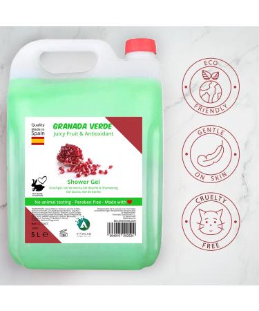 Intercabo Soluciones SL Shower gel Pomegranate Set of 2 x 5L Moisturizing and refreshing body wash with fruity scent Gentle cleansing for daily use Large format for longlasting care - Buy Online on GoSupps.com