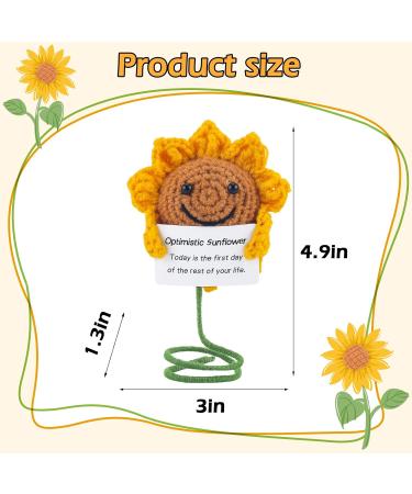 ZWJZMC Mini Funny Positive Sunflower Cute Knitted Sunflower with Positive Card Creative Wool Crochet Inspirational Cheer Up Birthday Bridesmaid Proposal Gifts for Wife Mom Grandma Girlfriends - Buy Online on GoSupps.com