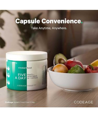 Codeage 5 Servings of Fruits & Veggies Equivalent in 1 Single Capsule - Whole Food Instantfood with 15 Greens & Fruits in All-in-One Pill Eat Vegetables - Vegan Vitamins Supplement - Non-GMO - 30 ct - Buy Online on GoSupps.com