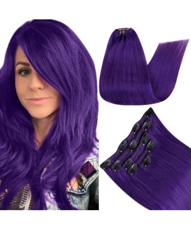 Runature Remy Clip Real Hair Extensions Bunt 55cm hair extension clip real hair 22 inch violet clip in extensions real hair smooth purple hair extensions clip in long 70g 55cm #violet70g