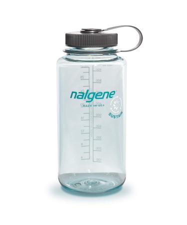 Nalgene Sustain Tritan BPA-Free Water Bottle Made with Material Derived from 50% Plastic Waste, 32 OZ, Wide Mouth Seafoam Water Bottle