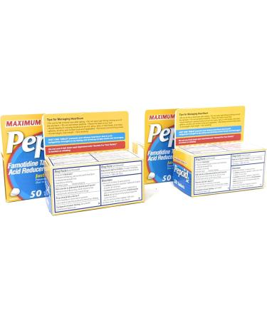 Pepcid AC Tablets Maximum Strength - 50 ct Pack of 4 - Buy Online on GoSupps.com