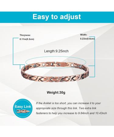 Shop Pure Copper Magnetic Ankle Bracelet for Women - Elegant Fashion Jewelry Gift - Buy Online on GoSupps.com