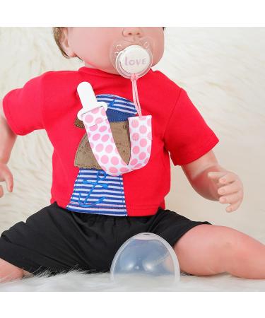 Pink Dummy Clips Set with Silicone Ring Adapter | Baby Pacifier Holder with Plastic Clasp | Soother Clip Straps for Dummies, Soothers, Teething Toys - Buy Online on GoSupps.com