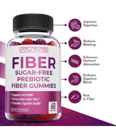 Sugar Free Prebiotic Fiber Gummies for Adults - 2-Pack, 120 Gummies - Gut Health & Digestive Support - 5G Fiber & 5.4G Prebiotic Blend - Buy Online on GoSupps.com