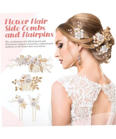MERRYHAPY 1 Set Comb Set Bride Headdress Wedding Hair Comb Bridal Hair Side Comb Wedding Hair Accessory Hair Side Combs Wedding Hair Pin Decorative Hair Combs Flower Bridal Combs Pearl White - Buy Online on GoSupps.com