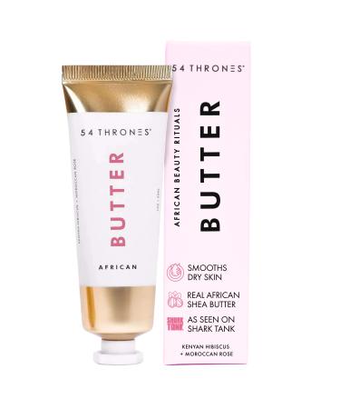 54 Thrones Mini African Beauty Shea Butter Intensive Dry Skin Support Moisturizing Body Butter for Women Moisturizing Body Balm and Cream Locks in Moisture Kenyan Hibiscus + Moroccan Rose 1 oz