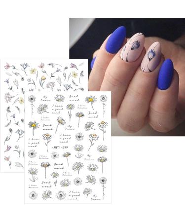 JMEOWIO 9 Sheets Spring Flower Nail Art Stickers Decals Self-Adhesive Colorful Summer Floral Nail Supplies Nail Art Design Decoration Accessories - Buy Online on GoSupps.com