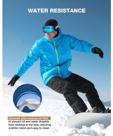 ZIONOR X4 Ski Goggles - Magnetic Lens - Snowboard Goggles for Men Women - Blue Frame - VLT 13.67 - Buy Online on GoSupps.com