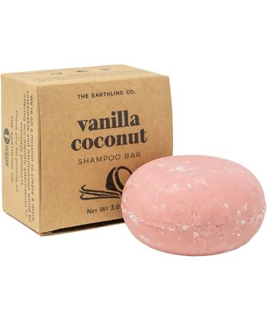 The Earthling Co. Shampoo Bar Vanilla Coconut - Plant Based Hair Shampoo For All Hair Types - Paraben, Silicone, and Sulfate Free Shampoo Bar for Men, Women, and Kids - Low Waste and Zero Plastic