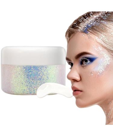 Hair Gel | Hair Gel for Holographic Mermaid - Holographic Sparkling Chunky Mermaid Sequins Makeup Hair Festival Body Face Uaxiu 01#