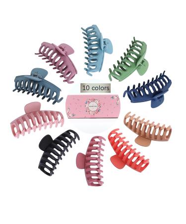 10 Colors Hair Claw Clips 4 Inch Matte Nonslip Large Hair Clips For Women Thick and Thin Hair Large Strong Hold Claw Clips For Thick Hair Strong Hold Hair Accessories for Women Trendy Jaw Hair Clips.