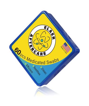 Piercing Aftercare Medicated Swabs - 60 PCS for Ears, Nose, Belly & Body Piercings - Bump Free Cleaner Treatment - Made In USA - Buy Online on GoSupps.com