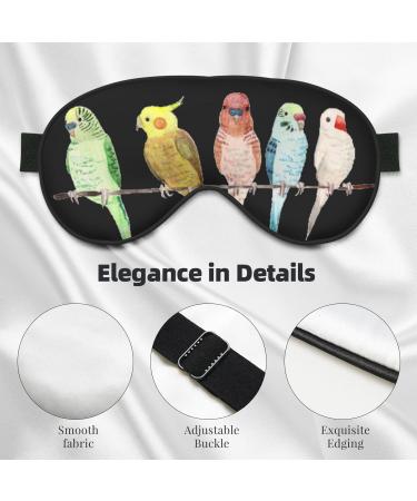Buy SSIMOO Colorful Parrots Soft Sleep Eye Mask | Breathable Female Eye Patch for Travel & Relaxation - Black - International Shipping Available - Buy Online on GoSupps.com