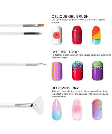 Hanyousheng 15 PCs Nail Brush Set - Gel & Acrylic Nail Art Brushes for Manicure - Ideal for UV Gel & Nail Accessories - White - Buy Online on GoSupps.com