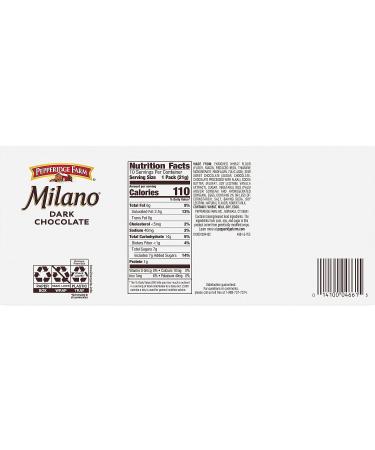 Pepperidge Farm Milano Cookies Dark Chocolate - 10 Packs (2 Cookies per Pack) - 20 Count Total - Buy Online on GoSupps.com
