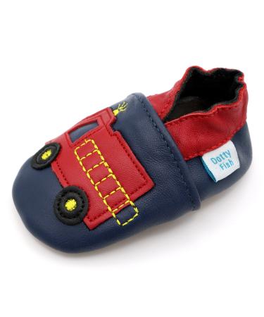 Dotty Fish Soft Leather Baby Shoes. Toddler Shoes for Boys. Non-Slip Suede Soles. 0-6 Months - 4-5 Years 3-4 Years Fire Engine - Buy Online on GoSupps.com