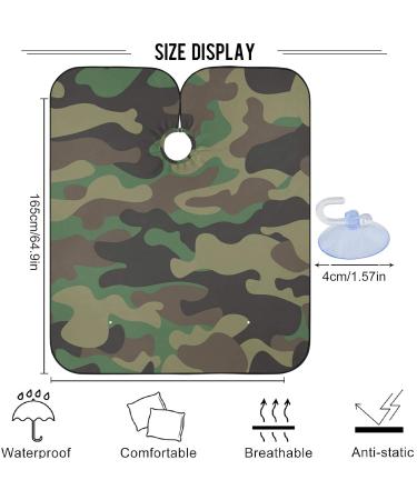 Visesunny Army Green Camouflage Barber Cape - Water-Resistant Hair Cutting Apron & Anti-Static Hairdressing Bib - Buy Online on GoSupps.com