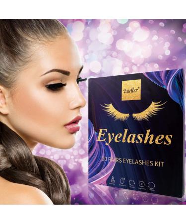 EARLLER 20 Pairs Faux Mink Fluffy Volume False Eyelashes - 10 Styles, Handmade Makeup Lashes Set with 3D and 5D Styles for Natural & Dramatic Looks - Reusable Pack of Short and Long Eyelashes - Buy Online on GoSupps.com