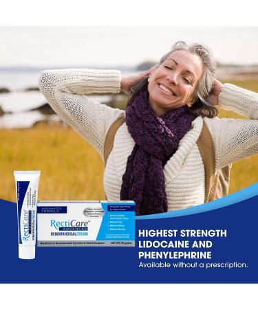 RectiCare Advanced Hemorrhoidal Cream - 30g with Lidocaine for Hemorrhoid Shrinkage and Relief from Itch, Pain, and Burn - Buy Online on GoSupps.com