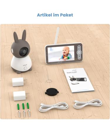 eegeek 2K Babyphone with Camera - 5 WLAN Video Monitor PTZ 355 Night Vision Motion & Noise Detection App Control - Buy Online on GoSupps.com