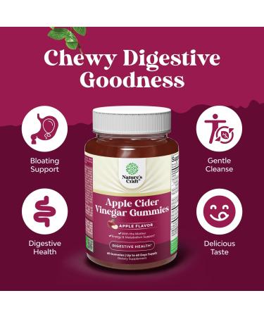 ACV Apple Cider Vinegar Gummies - Natural Energy Supplement ACV Gummy with Mother B12 Vitamin, B6 & Pomegranate for Body Cleanse Immune Support and Gut Health - Apple Cider Vinegar with The Mother - Buy Online on GoSupps.com