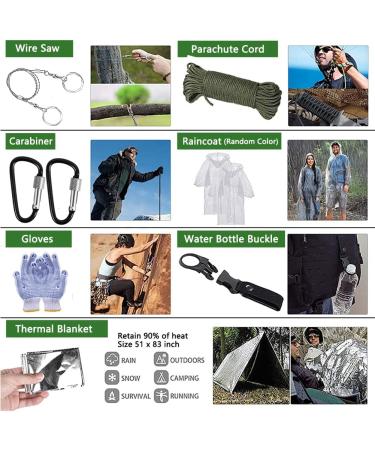 Survival Kit 163 in 1 - High-Quality Emergency Gear with Knife Flashlight & First Aid for Hiking & Camping - Buy Online on GoSupps.com