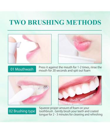 Teethaid Mouthwash & Whitening Foam Toothpaste - Natural Peppermint Dental Cleaning - 60ml (3 Pack) - International Shipping Available - Buy Online on GoSupps.com