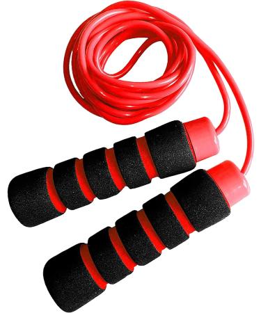 Limm Adjustable Jump Rope for Workout - All-Purpose Exercise Jump Rope Kids & Adults Love with Tangle-Free, Comfortable Foam Handles - Best Slimming, Cardio & Endurance Training Red