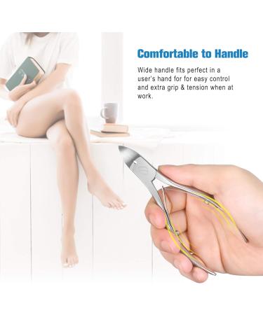 FERYES Heavy Duty Toe Nail Clippers for Thick & Ingrown Nails - Professional Podiatrist Scissors for Seniors, Women, Men - Silver Type 1 - Buy Online on GoSupps.com