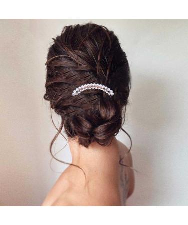 Yheakne Crystal Bridal Hair Comb Gold Rhinestone Wedding Headpieces Pearl Hair Piece Bride Side Comb Pearl Wedding Hair Accessories for Bride and and Bridesmaids (Style A) - Buy Online on GoSupps.com