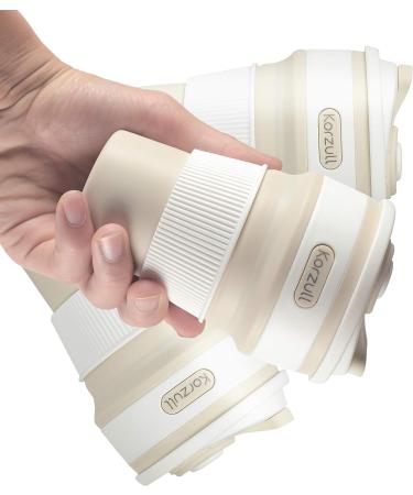 Korzull Collapsible Coffee Mug | Baby Powder Color | 12oz | Leak Proof & Odor Free | Silicone | BPA Free - Buy Online on GoSupps.com