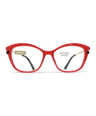 Reading Glasses Exclusive Model Perl for Women Fashion Pharmacy Quality - 5 Colors Options Red 1 Diopters