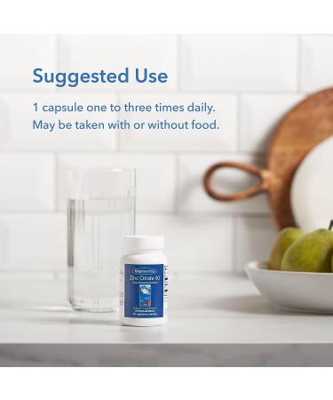 Zinc Citrate 50mg Capsules - Immune, Mood, Bone Support - 60 Vegetarian Capsules - Buy Online on GoSupps.com